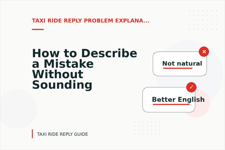 How to Describe a Mistake Without Sounding Rude in Taxi Ride Reply English How to Describe a Mistake Without Sounding Rude in Taxi Ride Reply English