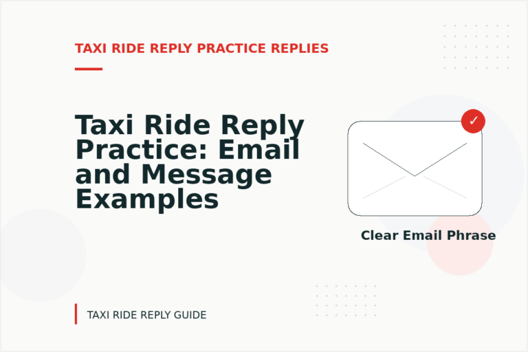 Taxi Ride Reply Practice: Email and Message Examples Taxi Ride Reply Practice: Email and Message Examples