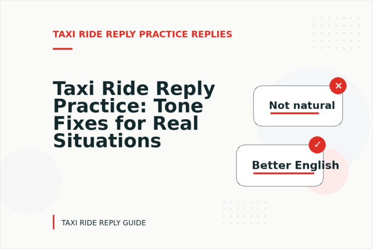 Taxi Ride Reply Practice: Tone Fixes for Real Situations Taxi Ride Reply Practice: Tone Fixes for Real Situations